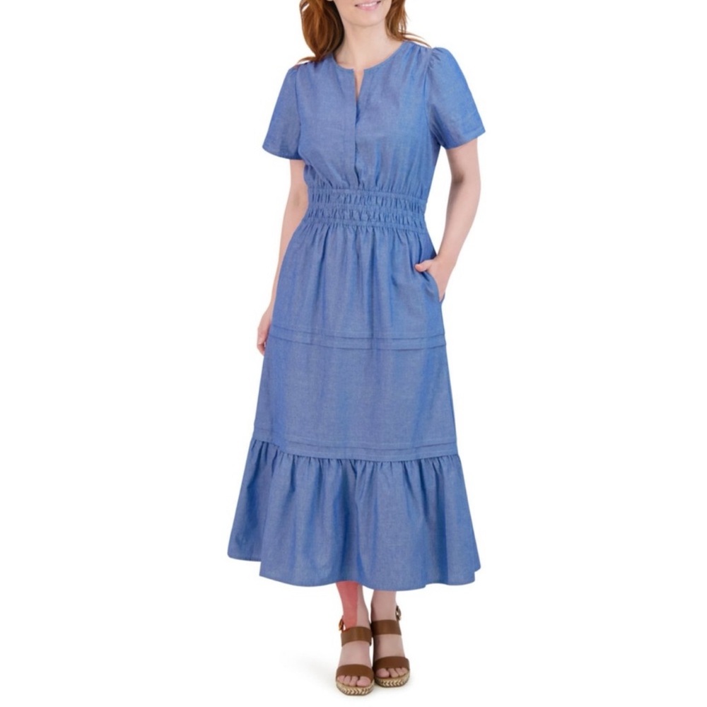 French Connection Blue Chambray Maxi Dress size XXL